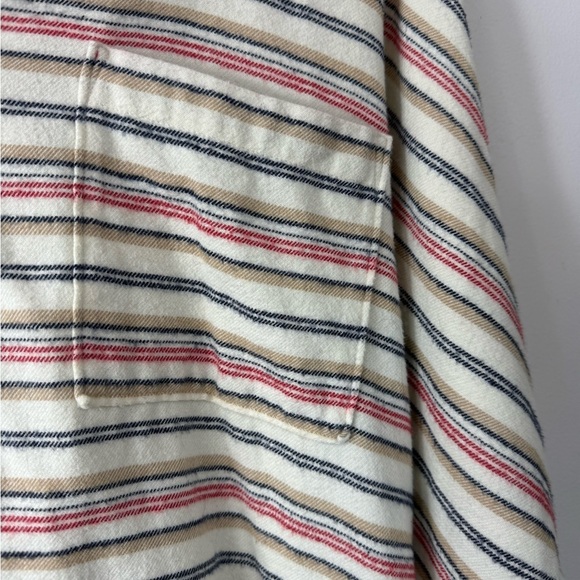 Woolrich Size Medium Striped Flannel Popover Shirt Poncho Style Dolman Sleeve - Picture 5 of 9